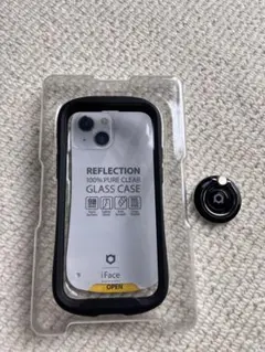 iFace iPhone13mini クリアガラスケース　スマホリング付き