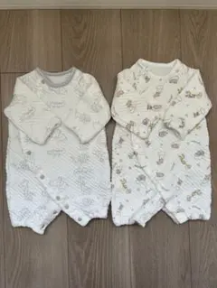 バースデー　動物柄ロンパース 60-70cm 2枚セット