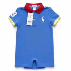 【新品】ラルフローレン 半袖ロンパース 80cm 12M ビッグポニー ブルーのサムネイル