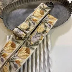 A2インド刺繍リボンショルダーストラップ春カラースマホ携帯カバン水筒ベルトに