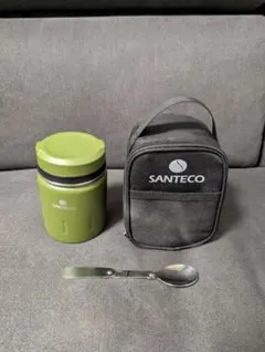 SANTECO 真空断熱 スープジャー 500ml 広口 スプーン 専用バッグ付のサムネイル