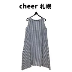 ｃｈｅｅｒ札幌　チアー　ストライプノースリーブチュニック　紺白　Ａライン 薄手のサムネイル