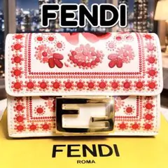 現行品✨箱付き✨FENDI✨フェンディ✨財布✨FF金具✨ペイズリー✨花柄✨本革✨のサムネイル