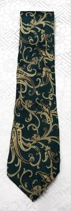 Christian Dior ペイズリー グリーン シルク100% メンズ