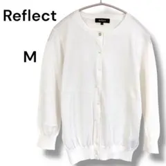 Reflect リフレクト　M 長袖　カーディガン　白　無地　　フォーマル　古着