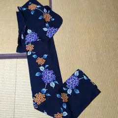 紺地　紫陽花柄　浴衣単品