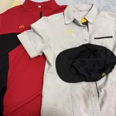 マクドナルド制服2色5点セット2004年〜2007年物 Mサイズ、ネームプレト付 Yahoo!オークション -「マック制服」の落札相場・落札価格