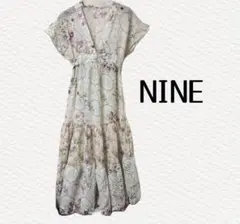新品　未使用　タグ付きNINE ナイン　花柄 マキシワンピース　シルク混　平成のサムネイル