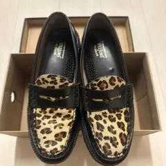 ☆未使用 ジーエイチバス ウィージャンズ ハラコ ヒョウ柄 タッセル ローファー G.H.BASS - ☆未使用 ジーエイチバス ウィージャンズ ハラコ