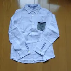 グローバルワーク　キッズ長袖シャツ ホワイト ケーブルニットポケシャツ　XXL