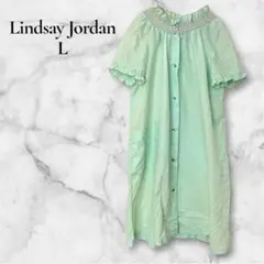 値引き◎Lindsay Jordan【L】半袖ワンピース ミントグリーン レトロ