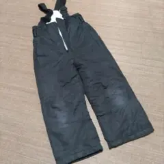 子ども用 黒 スノーボードウェア サスペンダー付き