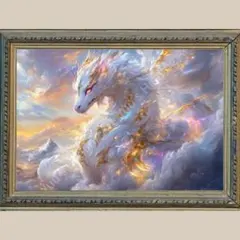 天空を翔ける守護 運命を導く神聖な光｜白龍 No.456｜開運ヒーリングアート