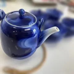 深川製磁 急須 湯呑み 5客セット 茶器セット 青 有田焼　37