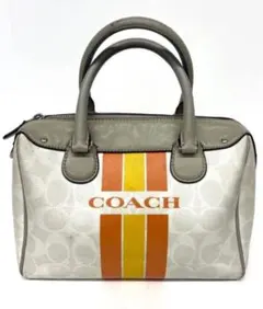 H*a様 COACH ストライプハンドバッグ