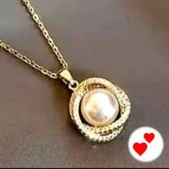 ネックレス　レディース　パール　ゴールド　チェーン　細め　ジルコニア　結婚式　春