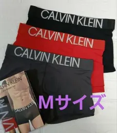 CALVIN KLEIN 　ボクサーパンツ 　Mサイズ　3枚セット黒、赤、グレー