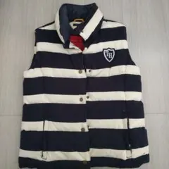 TOMMY HILFIGER ダウンベスト L ネイビーアイボリー