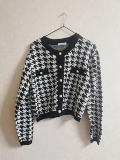 美品　人気ブランドイング　千鳥柄カーディガン　Mサイズ