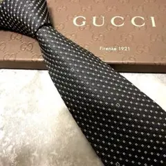 【✨極美品✨】GUCCI グッチ ネクタイ G柄 ハイブランド ブラック ドット