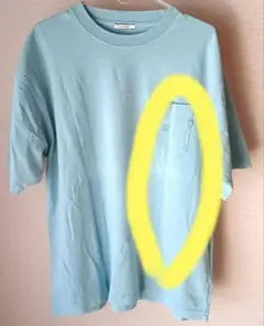 ヴィンテージ風ベイフローライトブルー 半袖 ポケットTシャツ