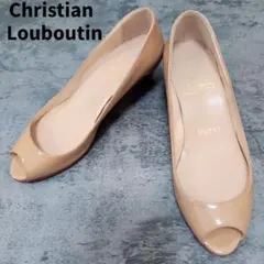 Christian Louboutin オープントゥ パンプス エナメル