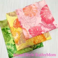 キャシーマム ハワイアンプリント 綿100％ 3枚セット モンステラ