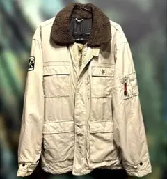 【00s テック系】襟ボア×多機能 ミリタリージャケット L｜ギミック満載