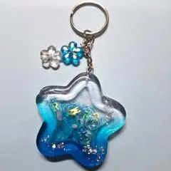 ハンドメイド レジン 星 ブルーオイル入