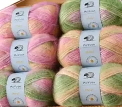 フラワーカラー段染め毛糸 3玉セット 150g