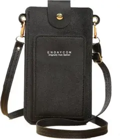 ④ クロスボディバッグ レディース 携帯電話財布 ブロック　財布 ブラック