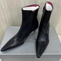 free ＊ lanceフリーランス レザー ポインテッド ショートブツーツ