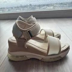 【2日間限定販売】+diana ウェッジソールサンダル ベージュ・ホワイト