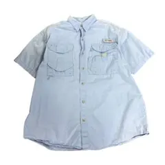 フィッシングシャツ　Columbia アウトドア　半袖　ライトブルー　古着　8hのサムネイル