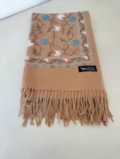 sale カシミヤ100%ウール 刺繍ストール