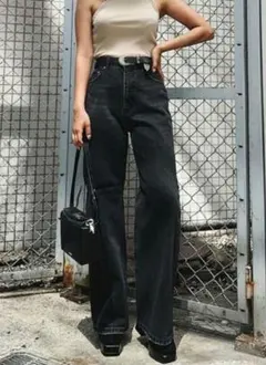 定価12089円♡EVRIS BACKスラッシュワイドデニムパンツ クラッシュ