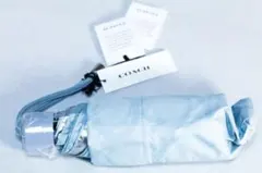 新品未使用品 COACH 折りたたみ傘 水色 収納ケース付き定価 11700円