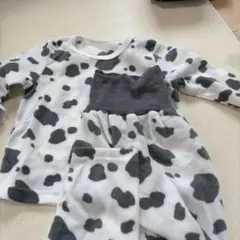 ベビーパジャマ 牛柄 腹巻付き