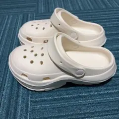 厚底 サボサンダル ホワイト 23cm