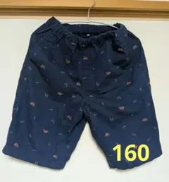 ネイビー半ズボン 160　サイズ　ユニクロ　UNIQLO　ハーフパンツ
