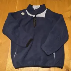 デサント　ネイビー フリース ハーフジップジャケット