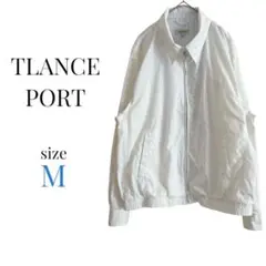 TLANCEPORT【M】長袖ジャンパー ブルゾン 無地 カジュアル ホワイト