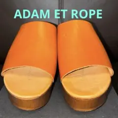 ADAM ET ROPE ウッドソールサンダル キャメル35のサムネイル