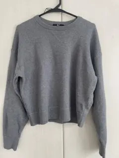 UNIQLO スムースコットンクルーネックセーター　Lグレー　説明文ご覧ください