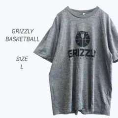 a3951▶GRIZZLY BASKETBALL　半袖Tシャツ【L】ロゴ　グレー
