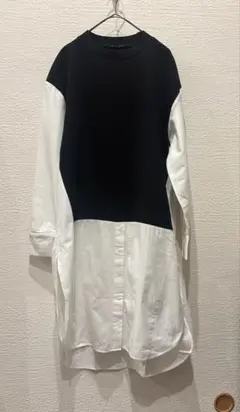 ZARA レイヤード風　ロングシャツ