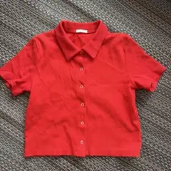 レッド 半袖ポロシャツ Mサイズ　GU
