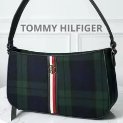 海外限定 トミーヒルフィガー ワンショルダー チェック柄 キャンバス 希少