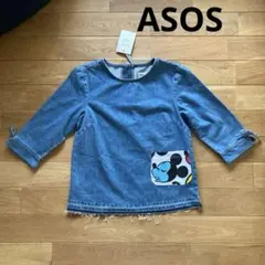 ASOS デニム　トップス　UK4 ５号　XS 小さいサイズ　ミッキーのサムネイル