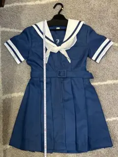 ネイビー セーラー服 熊本学園大付属高校 夏セーラー風　ワンピース　制服　M